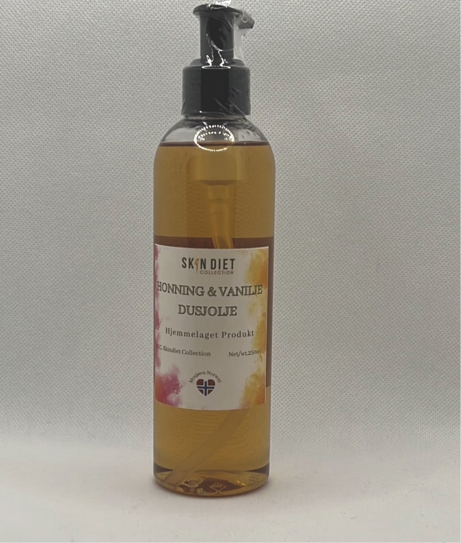 Flytende Honning & Vanilje Dusjolje såpe for sensitive hud | Liquid Honey & Vanilla Soap for sensitive skin